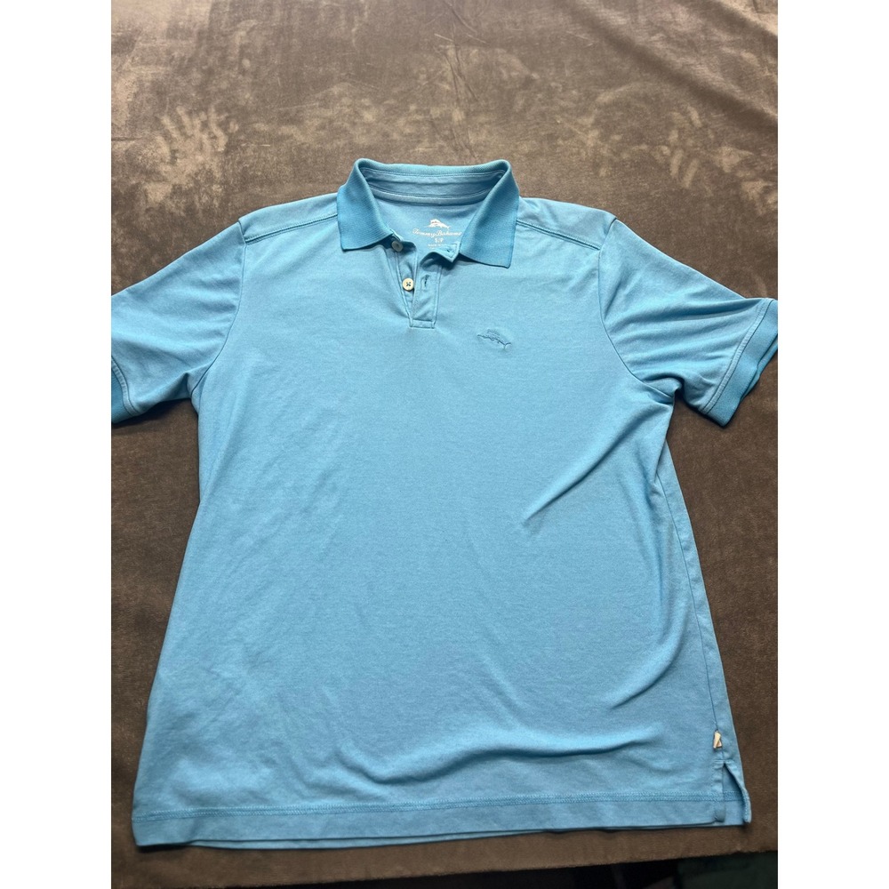 Tommy Bahama Men's Polo Shirt, Short Sleeve, Aqua Blue, Casual Style, Small
